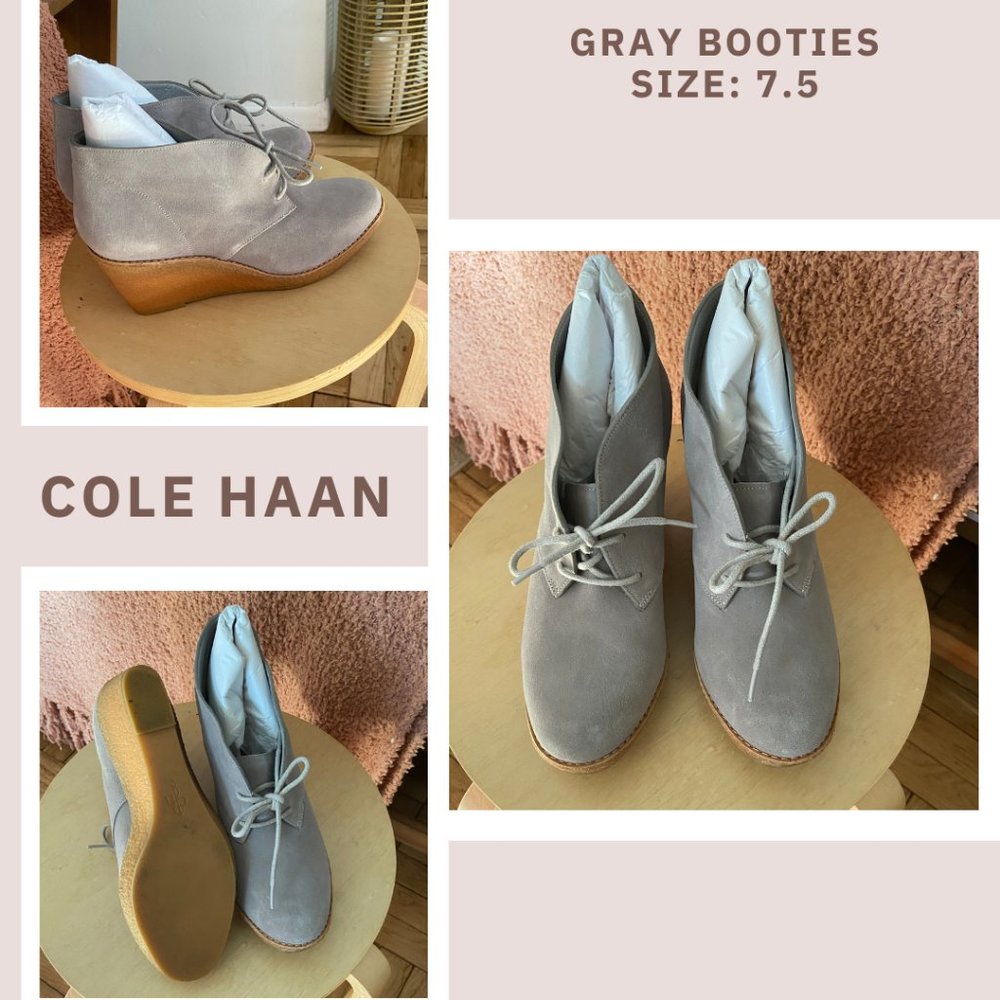 Cole Haan Suede Wedge Booties